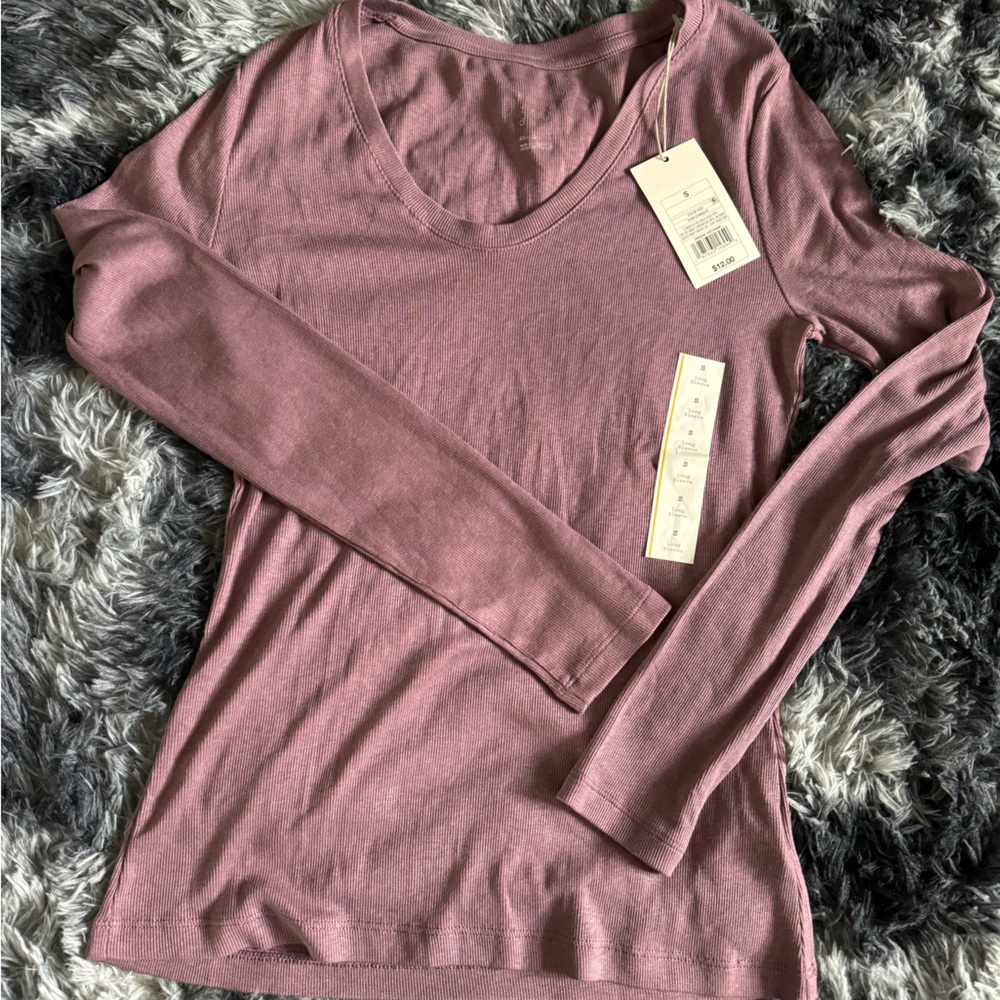 Long sleeve rose pink tee